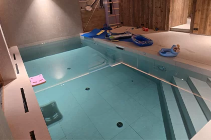 Chantier de salle de bain moderne